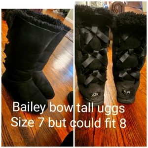 Bailey bow black tall UGGs